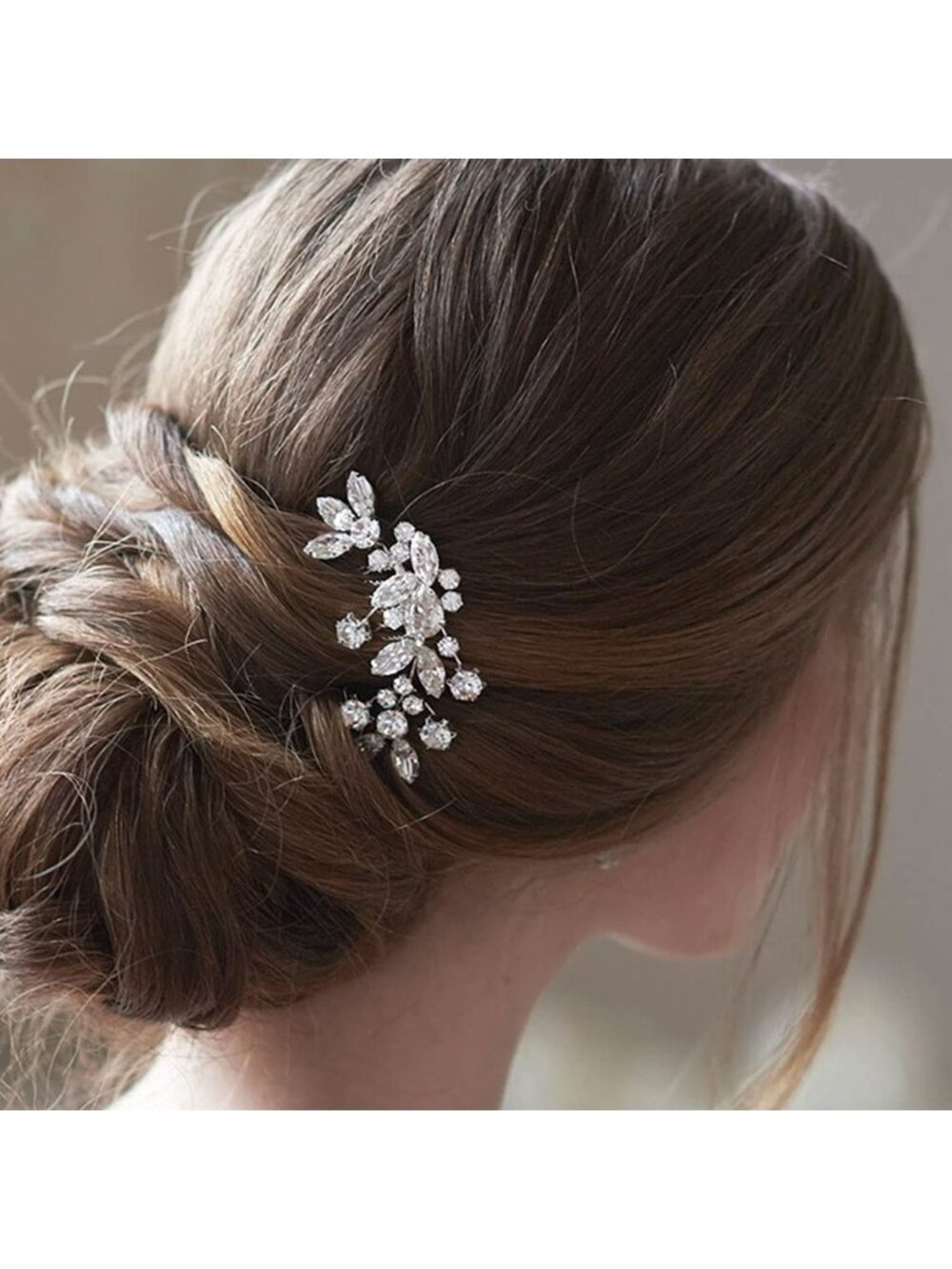 Women's Gold Crystal Rhinestone Bridal Hair Clip Wedding Headpiece